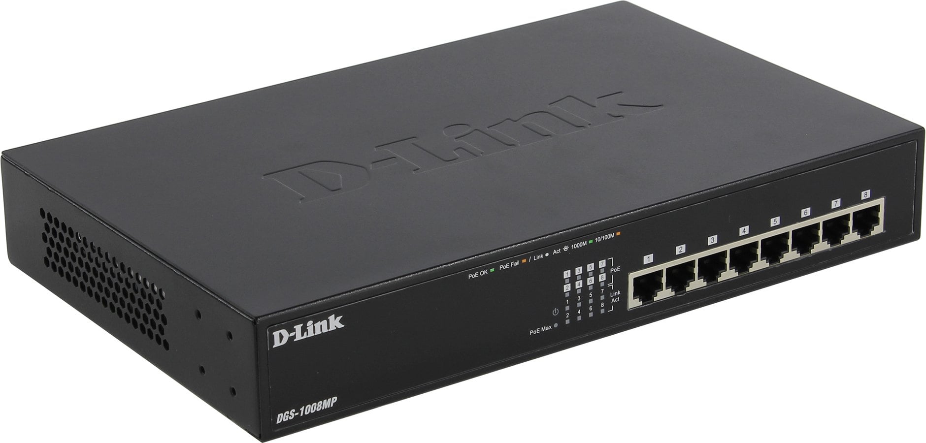 D-Link DGS-1008MP Неуправляемый (8UTP 10/100/1000Mbps PoE)