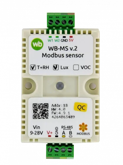 Комбинированный датчик с RS-485, Modbus RTU WB-MS v.2
