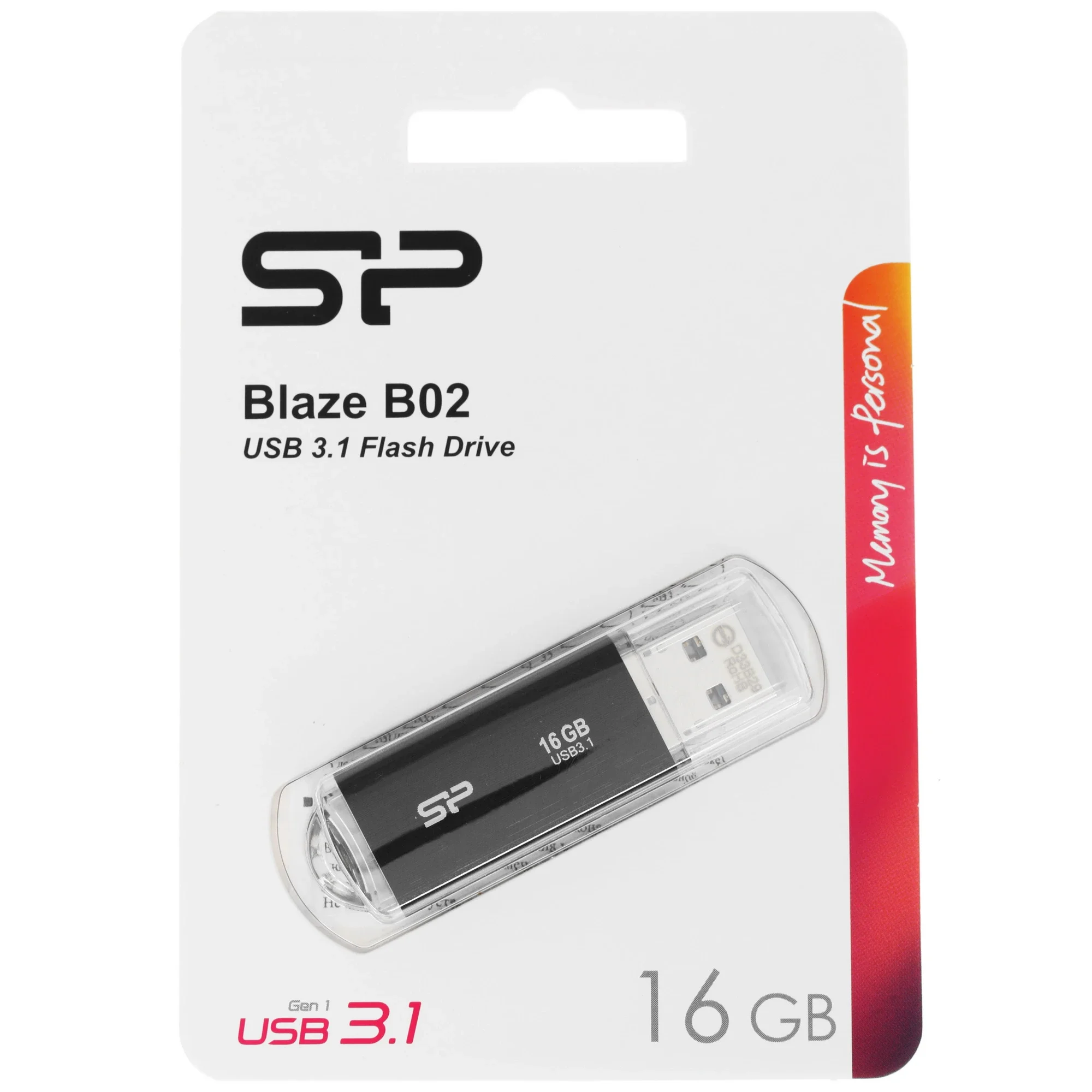 Флешка USB R/W 16Gb USB <USB 3.0> Silicon Power Blaze B02 Black (SP016GbUF3B02V1K)