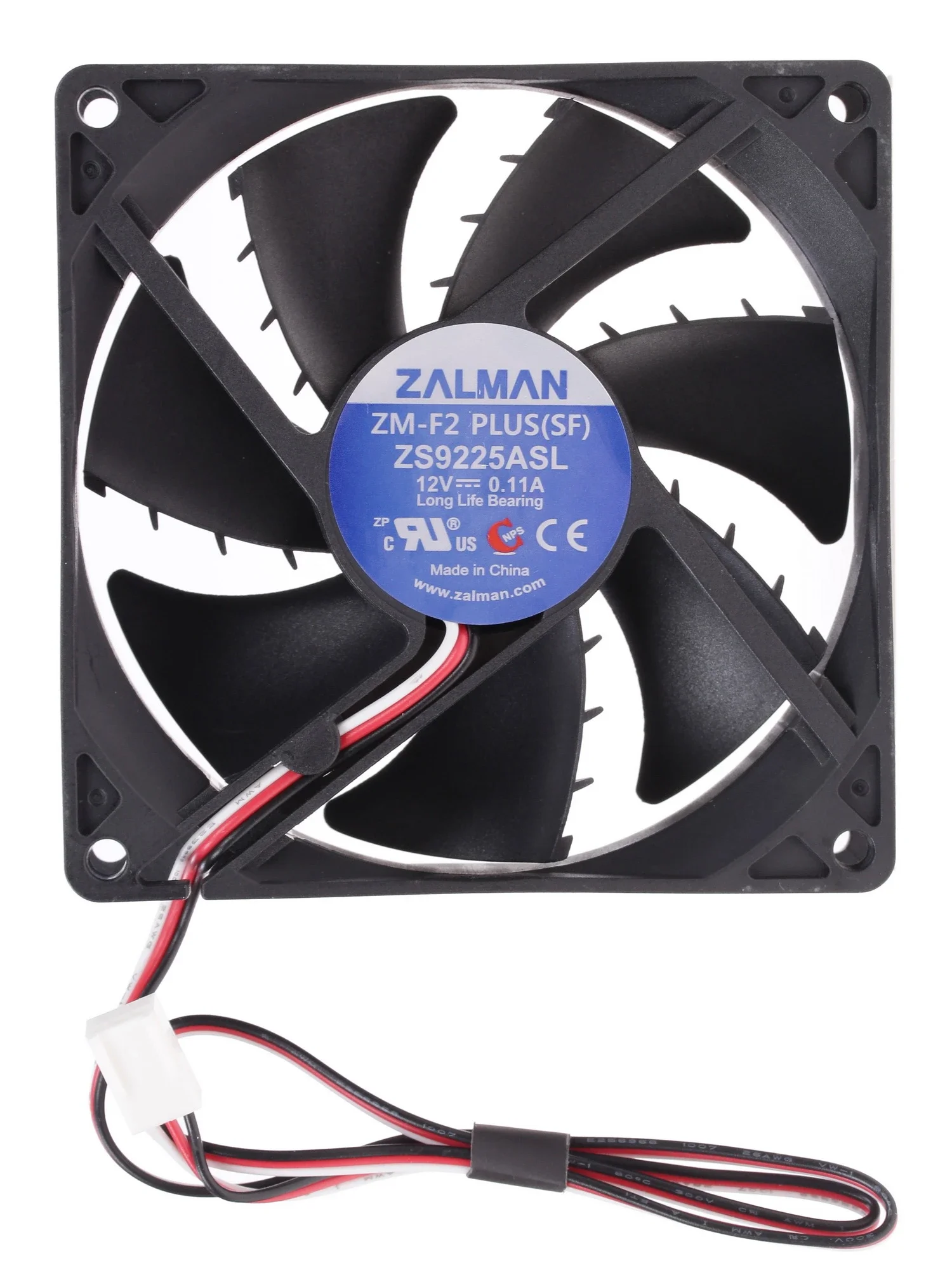 Case fan ZALMAN ZM-F2 PLUS (SF) Fan for m / tower (3пин, 92x92x25mm, 20-23дБ, 1500об / мин)