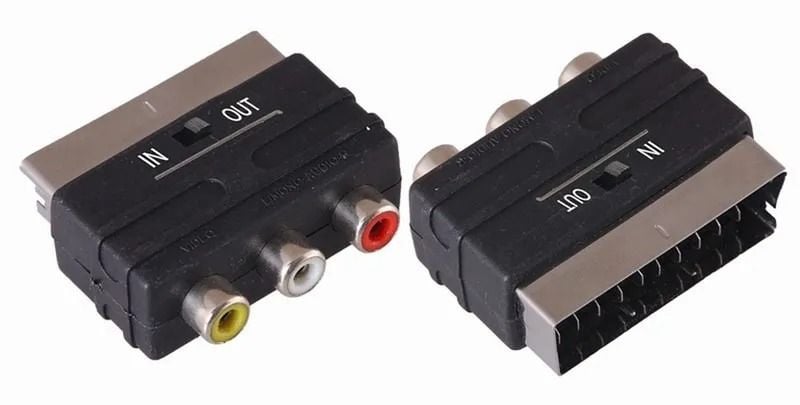 Переходник Pro Legend PL1129, SCART — 3×RCA, с переключателем