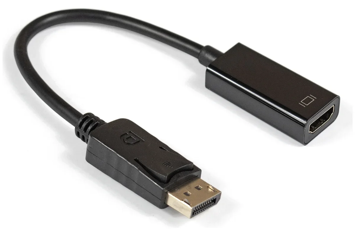 Exegate EX284921RUS Кабель-переходник DisplayPort-HDMI ExeGate EX-DPM-HDMIF-0.15 (20M/19F, 0,15м)