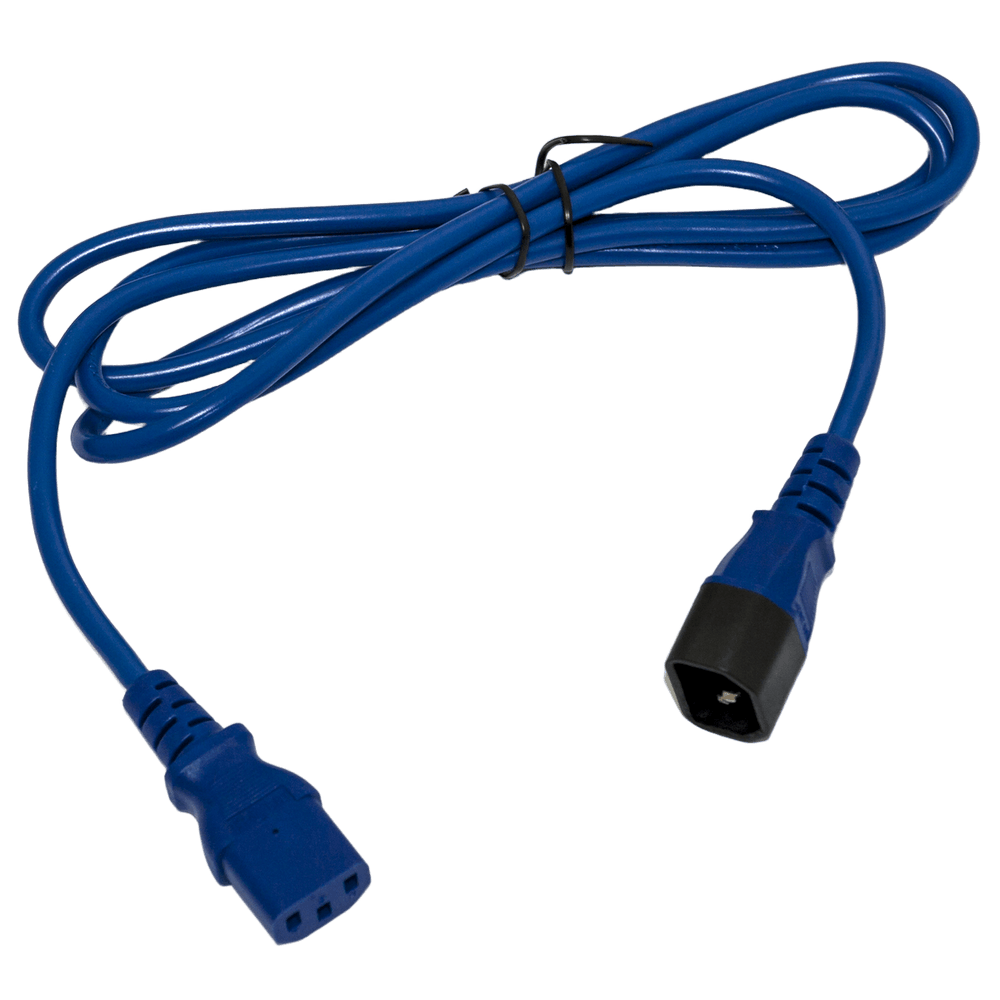 Сетевой кабель Hyperline PWC-IEC13-IEC14-1.8-BL Кабель питания монитор-компьютер IEC 320 C13 - IEC 320 C14 (3x0.75), 10A прямая вилка, 1.8м, цвет синий (ПВС-АП-3*0,75-250-C13C14-10-1,8 ГОСТ 30851.1-2002 (МЭК 60320-1:1994))