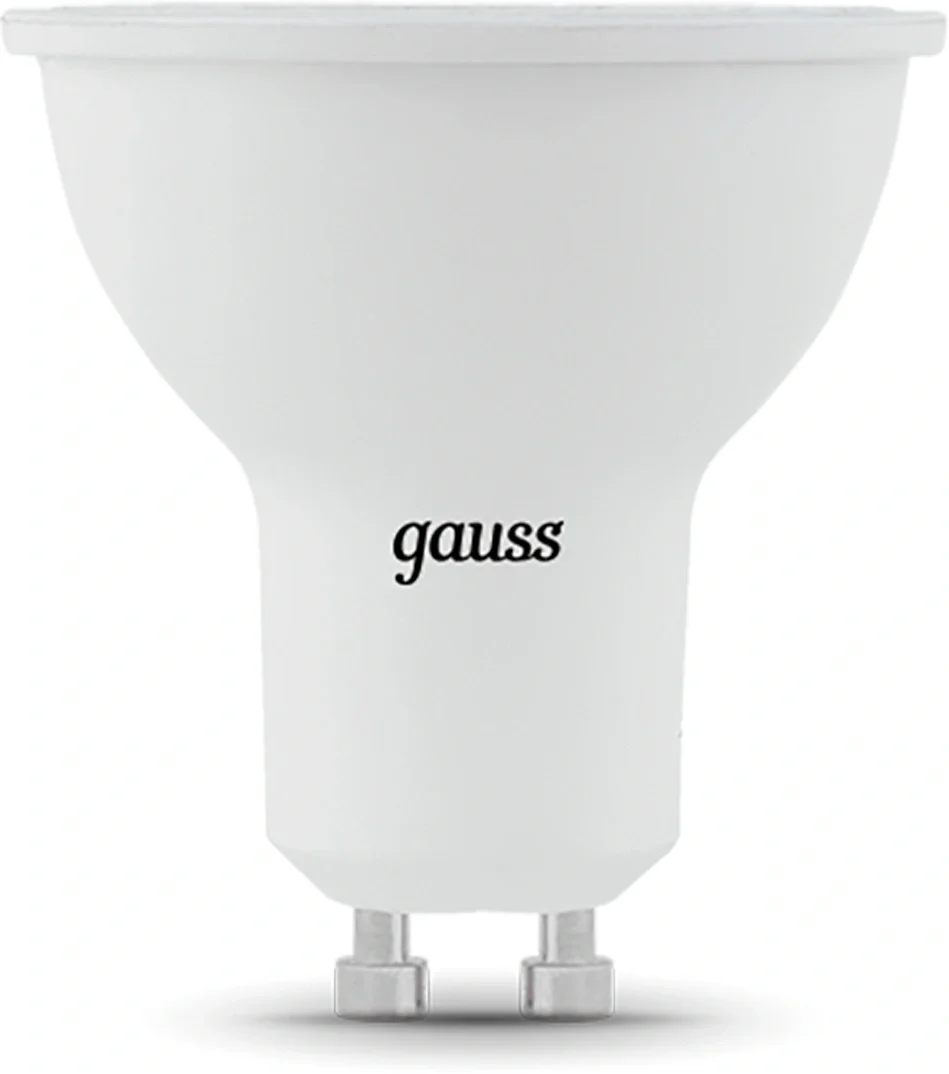 Лампа светодиодная Gauss Black 5Вт цок.:GU10 рефлек. 220B 3000K св.свеч.бел.теп. MR16  (упак.:10шт)  (101506105)