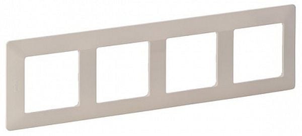 Рамка Legrand 754044, накладная, 4-местная, горизонтальная, слоновая кость