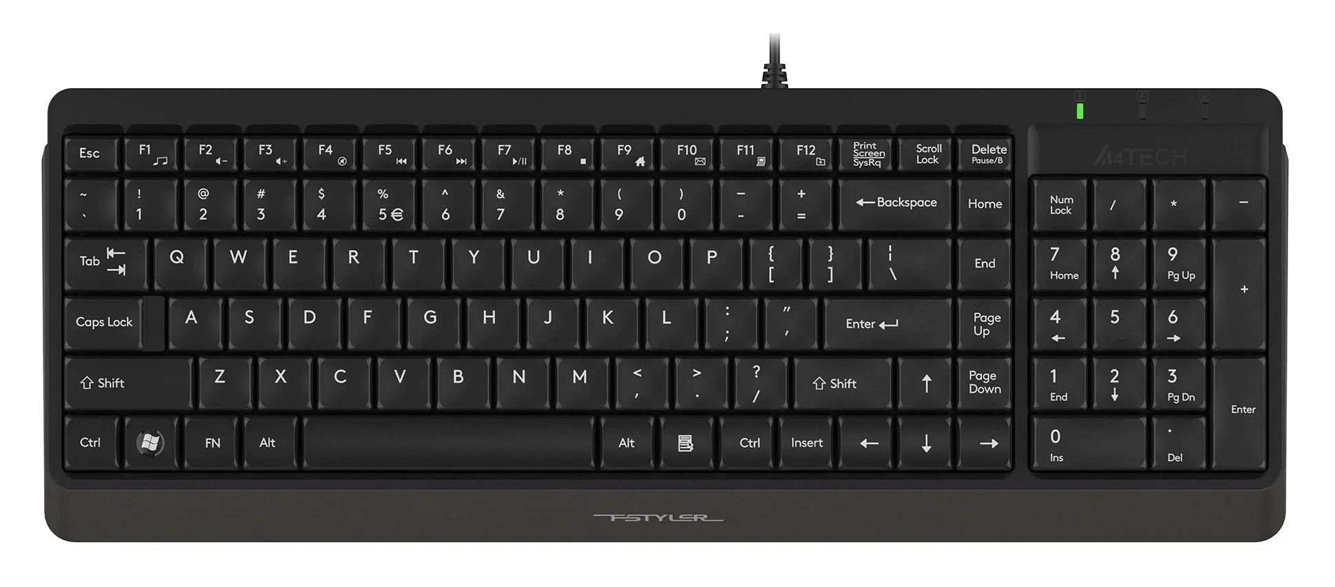 Клавиатура проводная A4TECH Fstyler FK15 черный (USB, 103 клавиши) (FK15 BLACK)
