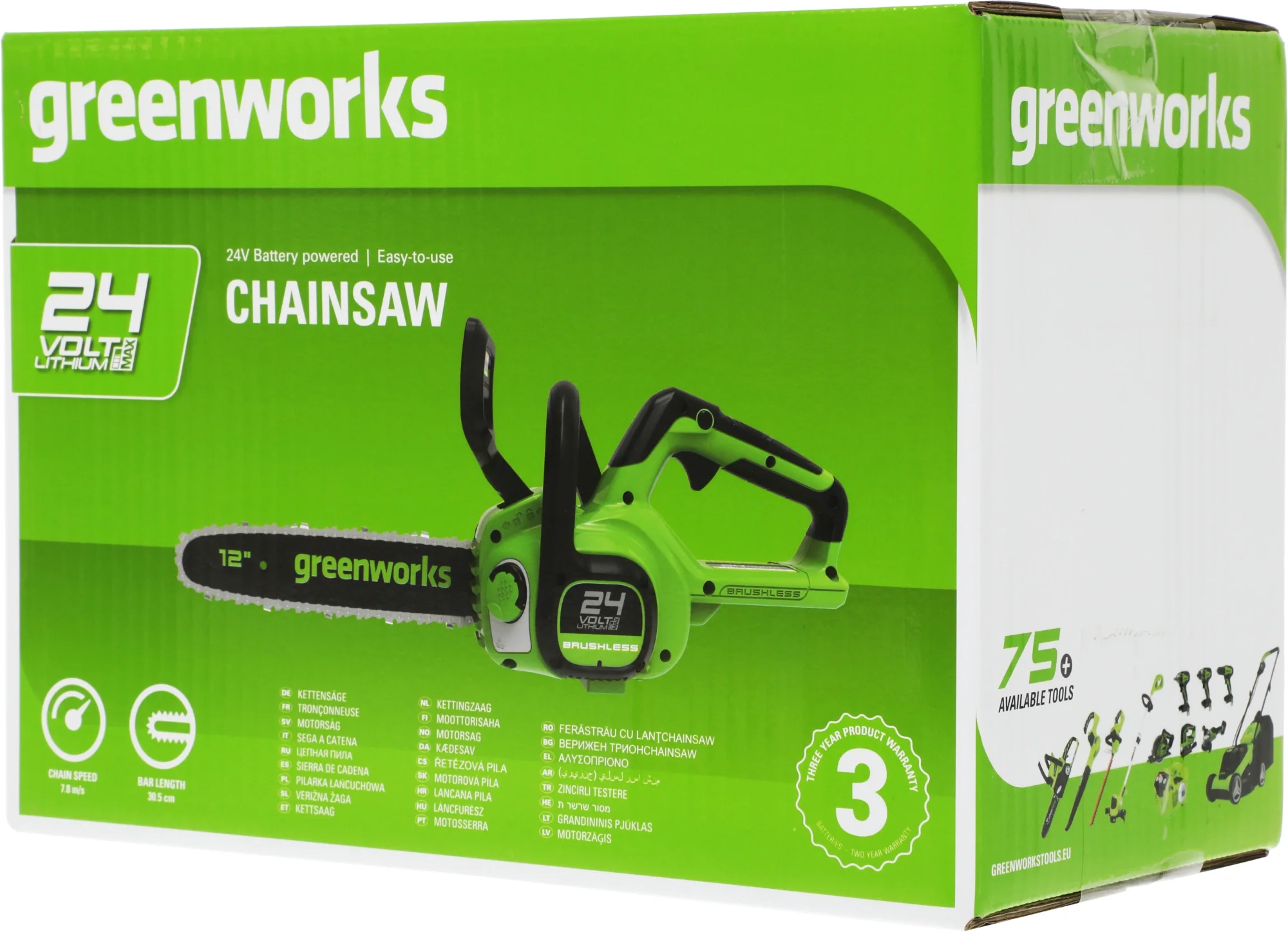 Цепная пила Greenworks GD24CS30 аккум. дл.шины:12" (30cm) (2007007)