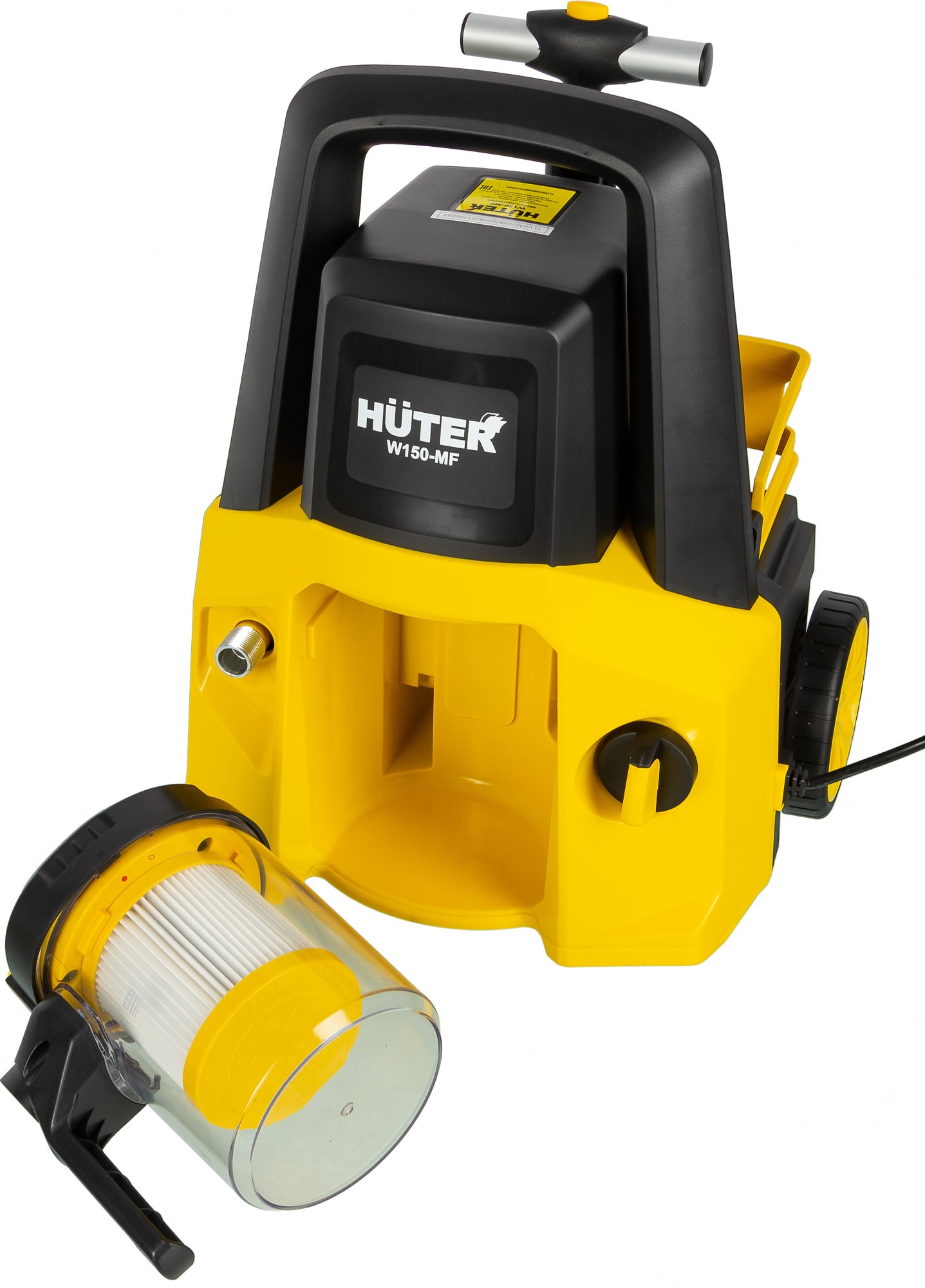 Минимойка-пылесос Huter W150-MF желтый/черный, 1700 Вт, 365 л/ч, 8 м