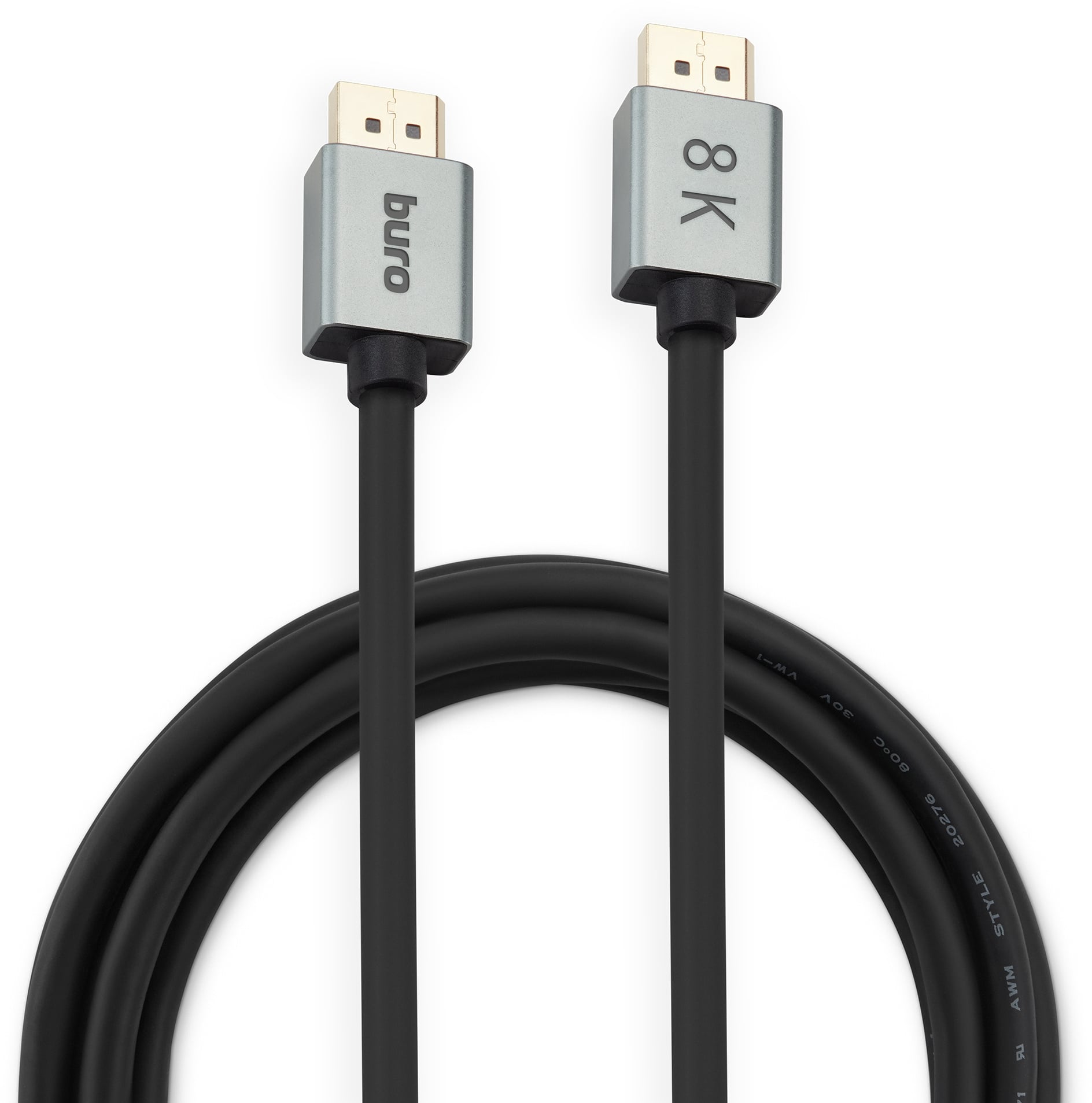 Кабель аудио-видео Buro ver 1.4 DisplayPort (m)/DisplayPort (m) 3м. Позолоченные контакты черный (BHP-DPP-1.4-3G)