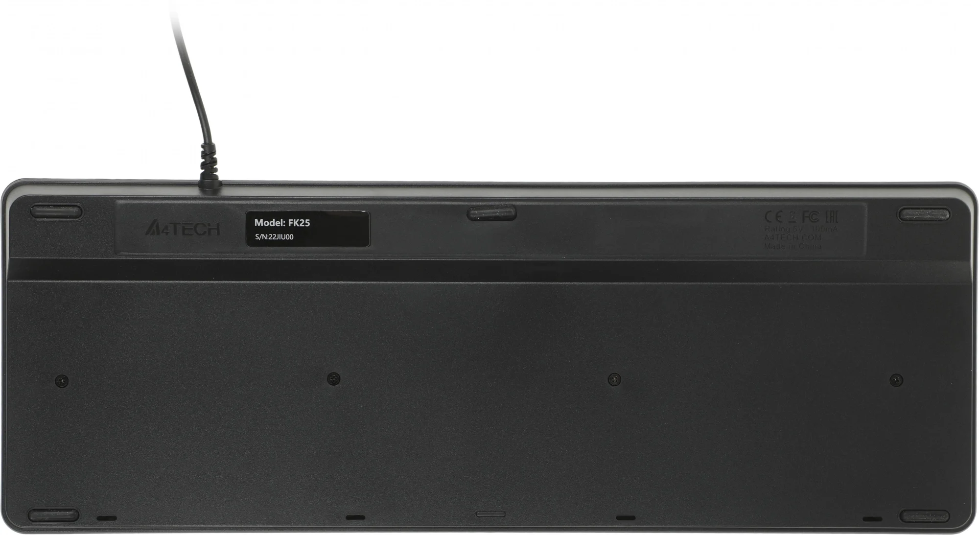Клавиатура A4Tech FK25 черный/серый USB slim (FK25 BLACK) кабель 1.5м