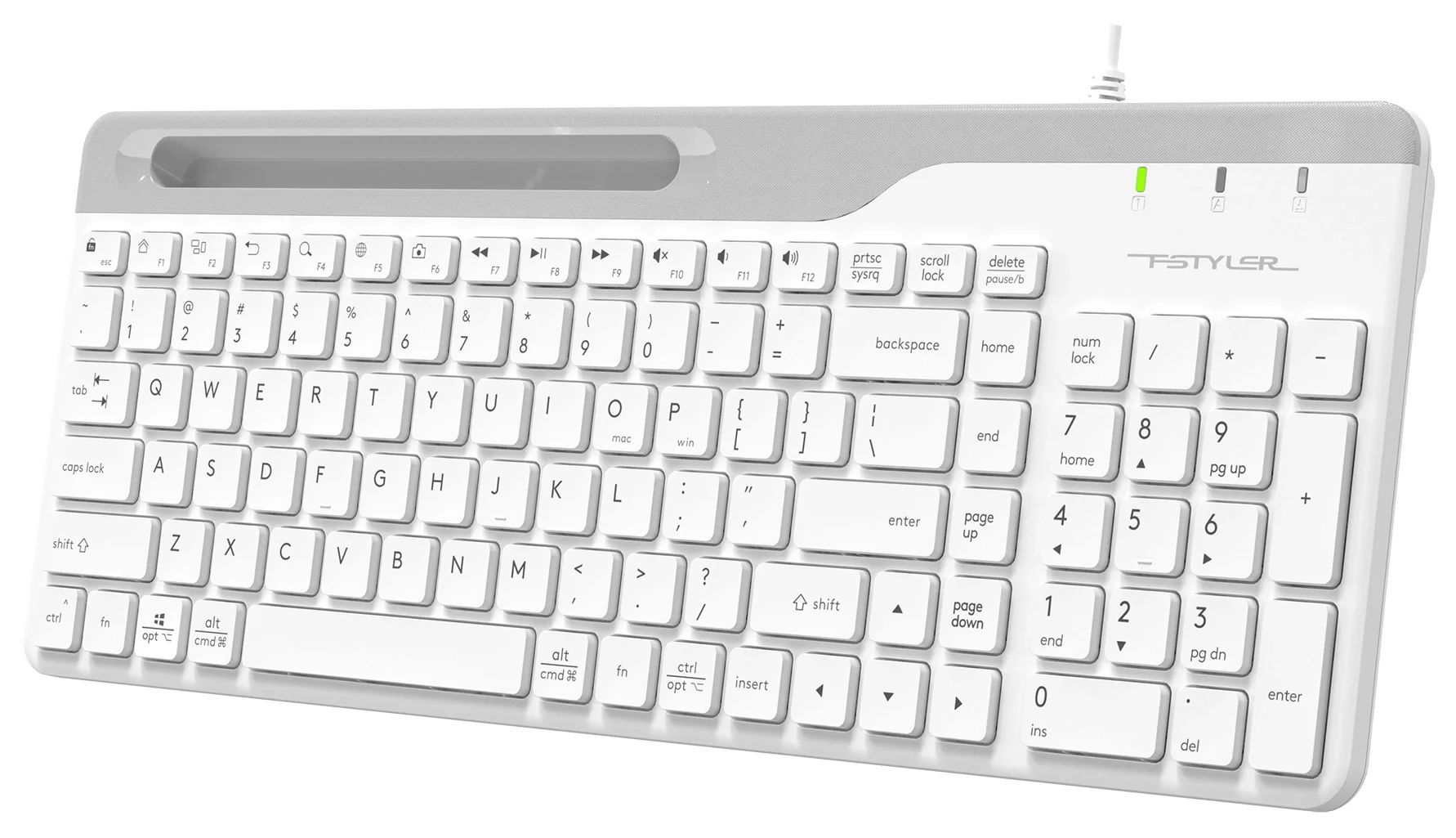 Проводная клавиатура A4Tech Fstyler FK25, USB, белый/серый (FK25 WHITE)