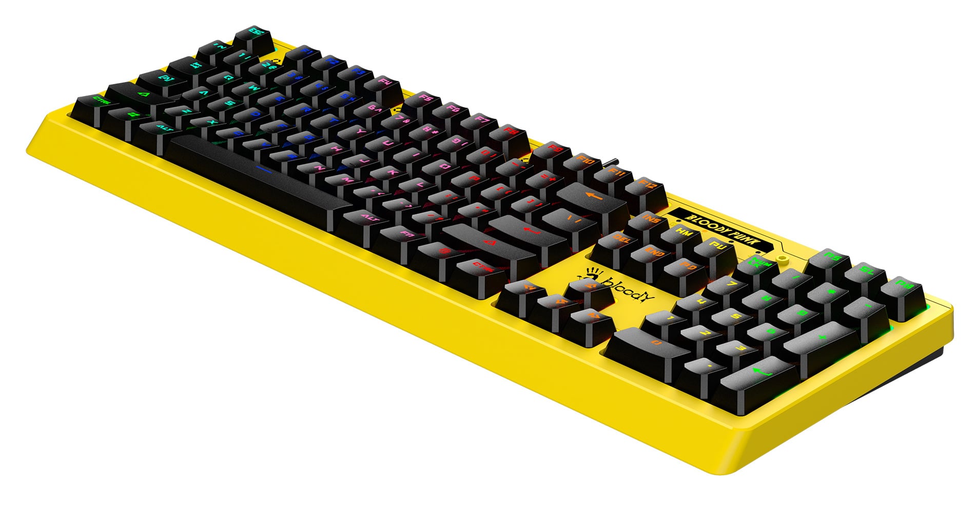 Клавиатура A4Tech B810RC Punk механическая желтый/черный USB for gamer LED (B810RC ( PUNK YELLOW )) кабель 1.8м