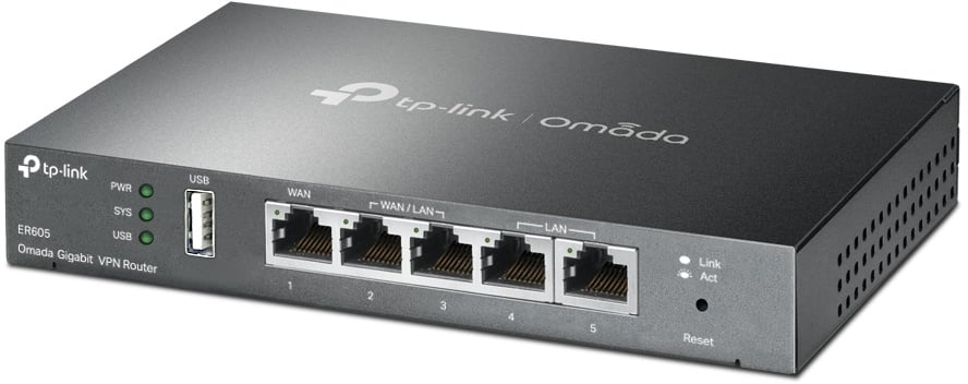 ER605 - Router TP-Link/ER605 Multi-WAN Omada Router/5 port 1xWAN;2xWAN/LAN;2xLAN(1GbE Base-T)