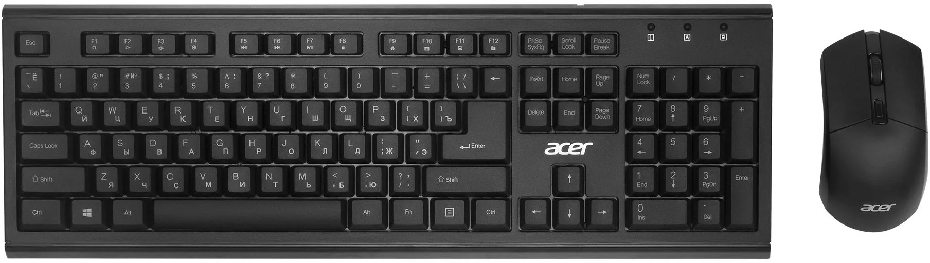 Клавиатура + мышь Acer OKR120 клав:черный мышь:черный USB беспроводная Multimedia (ZL.KBDEE.007)