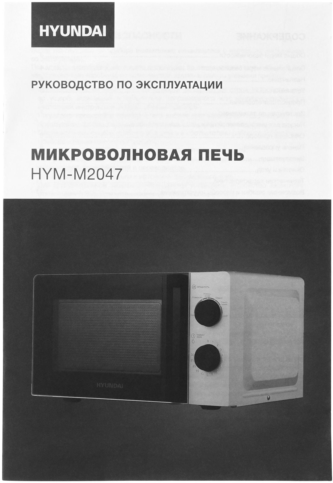 Микроволновая Печь Hyundai HYM-M2047 20л. 700Вт белый