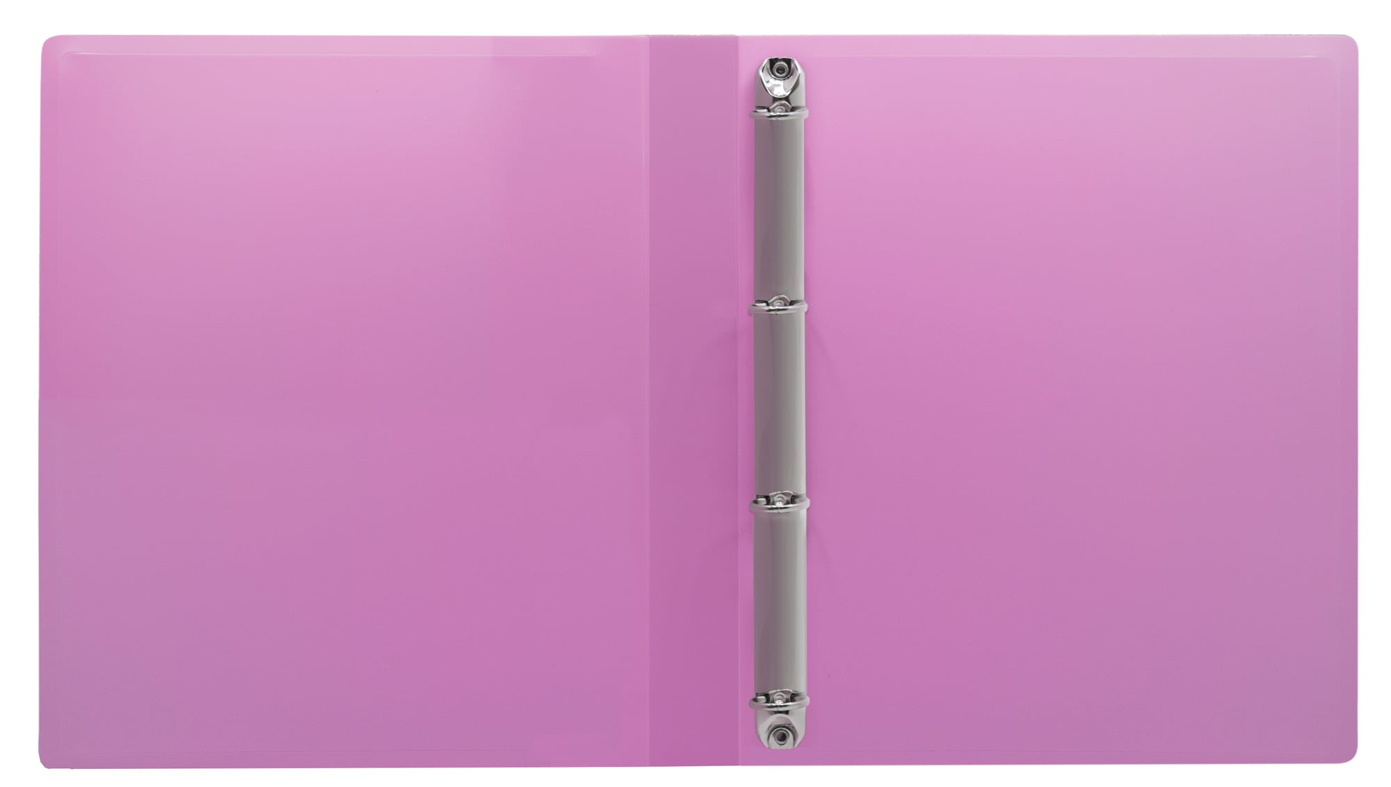Папка панорама на 4-х кольцах Бюрократ Pastel PAST0740/4RPINK A4, пластик, 0.7мм корешок 40мм, торцевой карман с бумажной вставкой, розовый