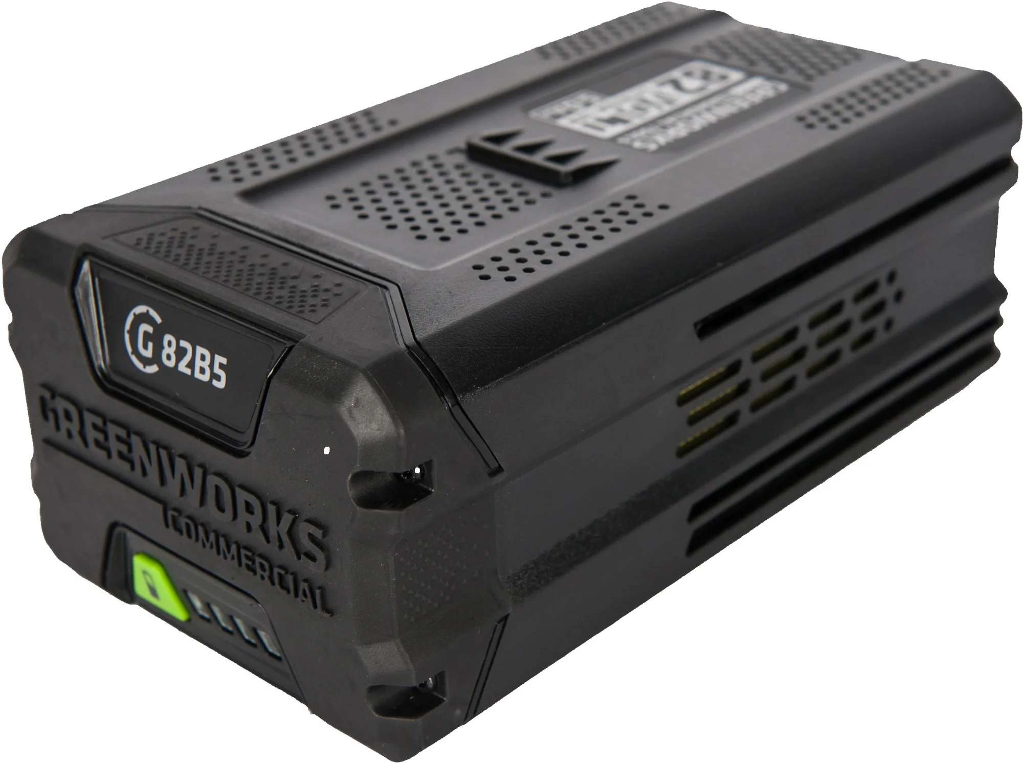 Аккумулятор GreenWorks 82V (модель G82B5) (2914607) - это литий ионная (Li-ion) батарея, силой тока 5 ампер/час и выполненная по самым передовым технологиям.Применяется в линейке всех устройств Greenworks 82V Coммercial.Аккумулятор состоит из ячеек производства японской компании LG. Ячейки этого производителя обладают самыми высокими показателями по емкости и выдаваемому напряжению, и относятся к классу A++. Батарея снабжена специальной платой управления, благодаря которой ячейки заряжаются и разряжаются равномерно и одновременно, что значительно продлевает срок жизни аккумулятора (среднее время 7 лет), а также отсутствует эффект потери мощности инструмента при разряде. Для надежной работы аккумулятор снабжен чипом, который защищает его от перезаряда, перегрева и глубокого разряда.Благодаря высокотехнологичным ячейкам, плате управления и защитному чипу, аккумулятор обладает долгим сроком службы - до 2000 циклов заряда-разряда. Корпус - ударопрочный, с прорезинен