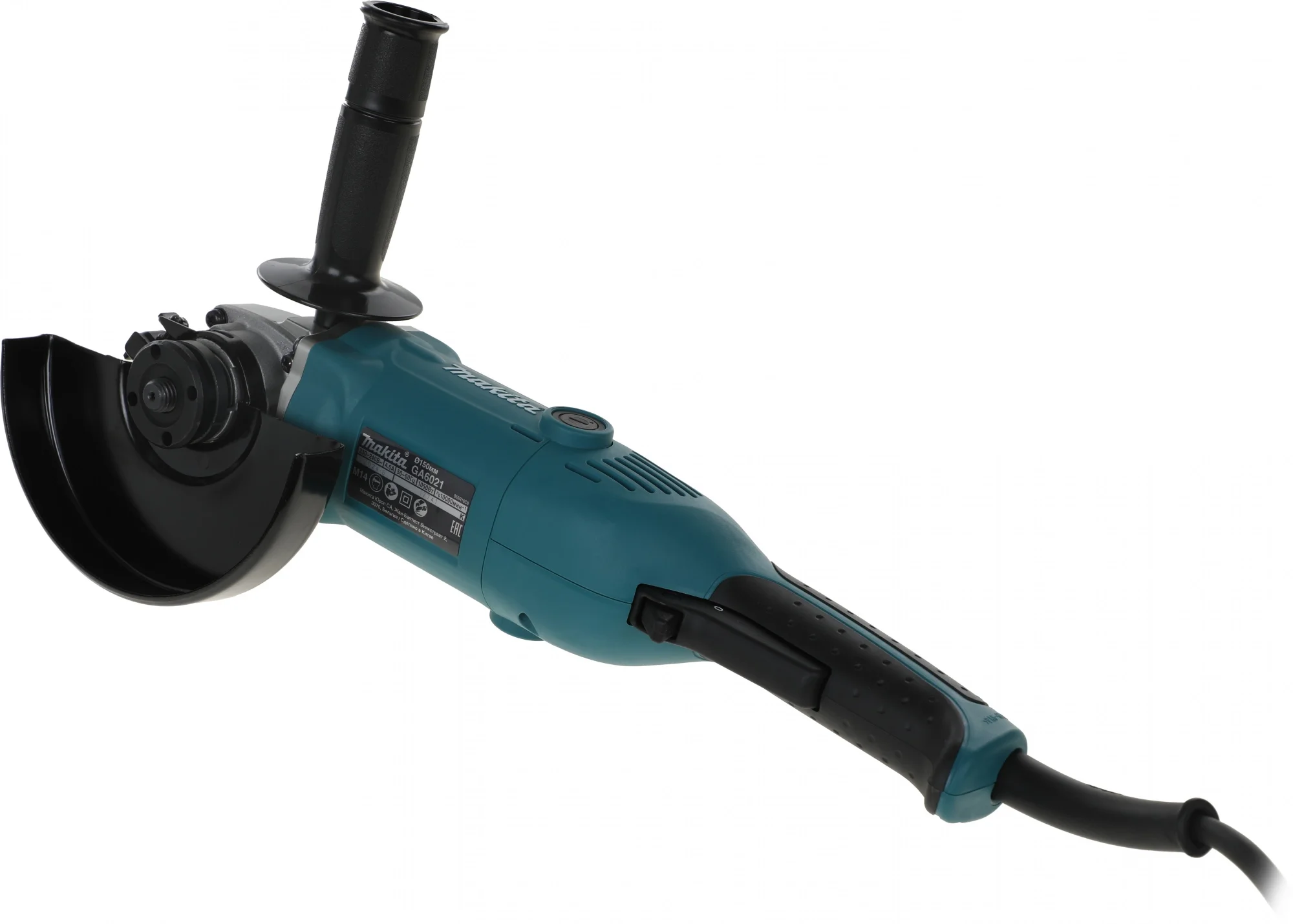 Makita GA6021 Угловая шлифовальная машина ф150мм [GA6021] {1050Вт,10000об\м,2.3кг,кор,муфта SJS,фикс вкл-ля,шлиф диск}