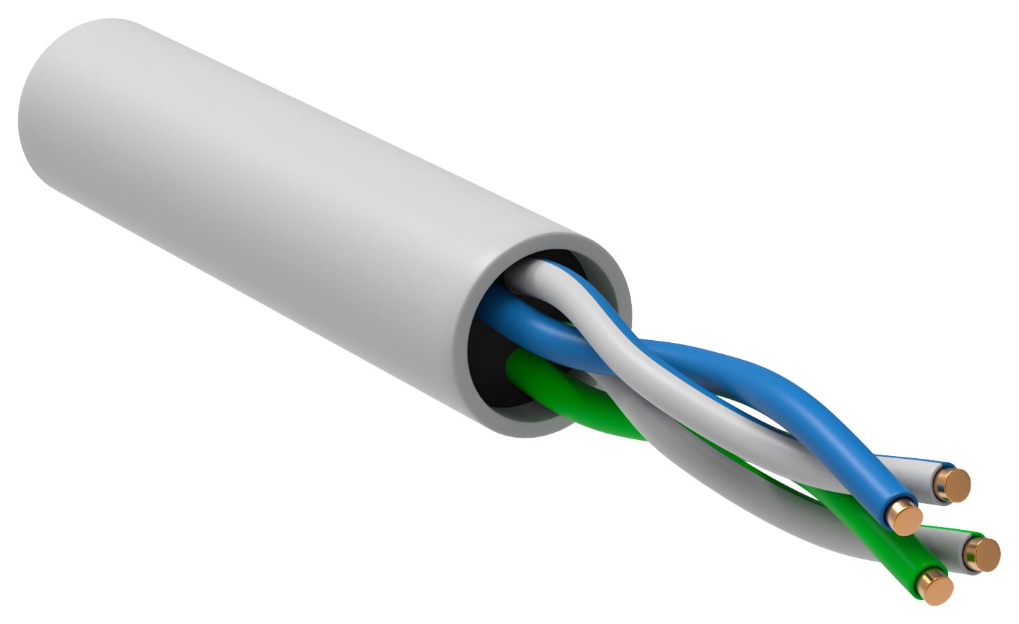 Кабель информационный ITK BC1-C5E02-128-305-G кат.5E U/UTP 2 парыX24AWG  LSZH  внутренний  305м белый