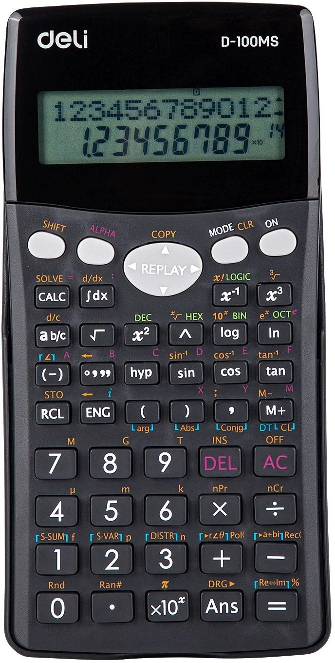 Калькулятор научный Deli ED-100MS  черный  12-разр.
