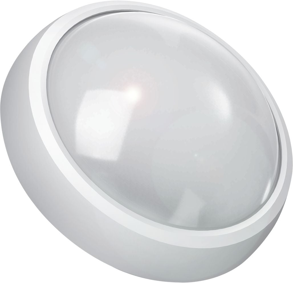 Светильник светодиодный ЖКХ Qplus круг 8W 670lm 4000K 160-260V IP54 D175*76мм бел с дек рамк с м-вол сен LED