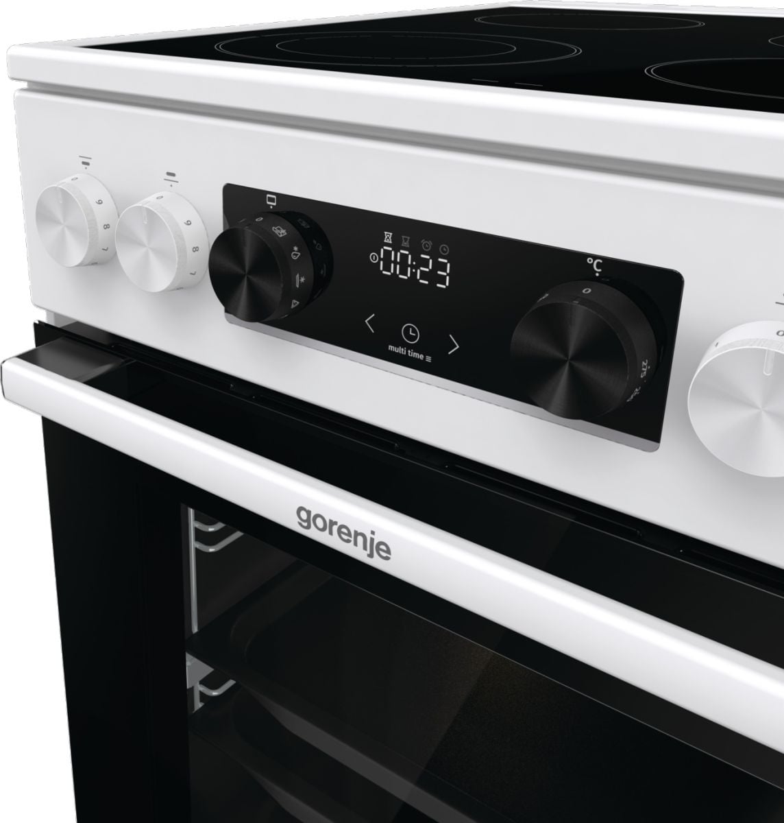 Плита электрическая Gorenje GECS5C70WA белый, конфорок 4 электрических, духовка 70 л, 50 см x 85 см x 59.4 см