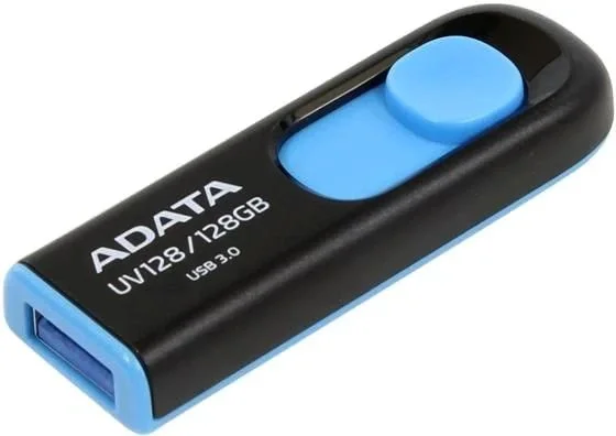USB накопитель ADATA - DashDrive UV128, USB Type A (USB 3.2 Gen 1), 128 ГБ, цвет чёрный, AUV128-128G-RBE