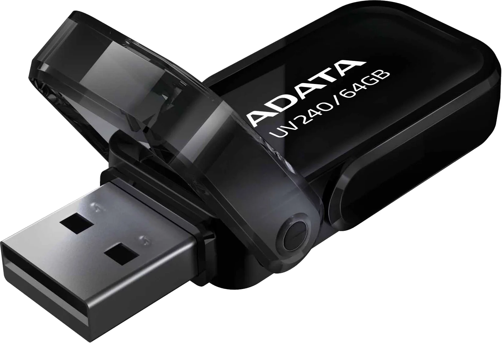 USB накопитель ADATA - UV240, USB Type A (USB 2.0), 64 ГБ, цвет чёрный, AUV240-64G-RBK