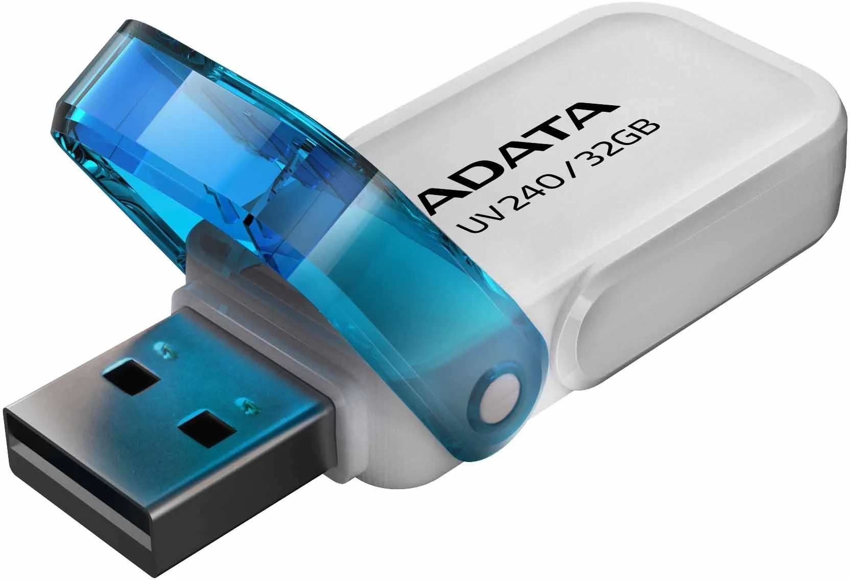 USB накопитель ADATA - UV240, USB Type A (USB 2.0), 32 ГБ, цвет белый, AUV240-32G-RWH