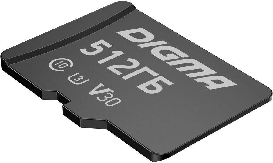 Карта памяти Digma - FCA, microSDXC, write speed 70Mb/s, read speed 90Mb/s, UHS-I Class 3, V30, Class 10, 512GB, DGFCA512A03