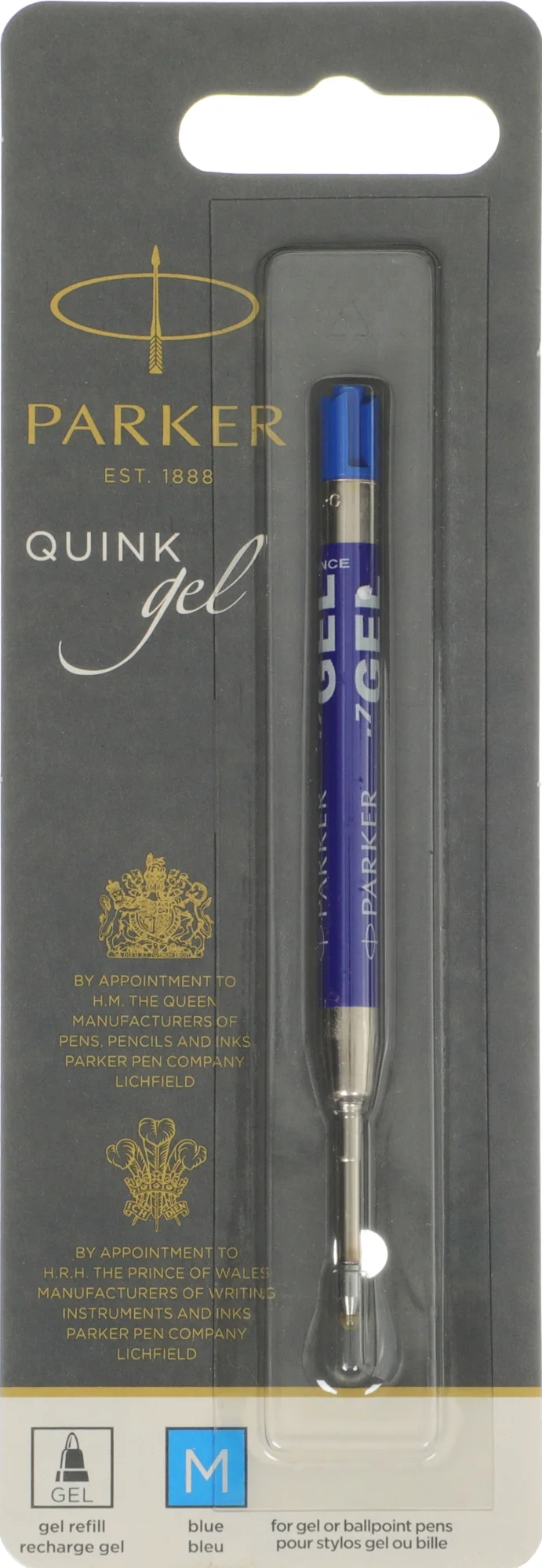 Стержень гелевый Parker Quink GEL Z05 (1950346) M синие чернила для ручек шариковых блистер