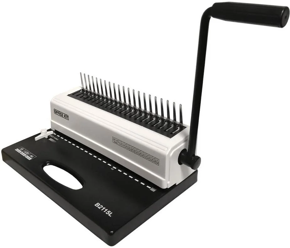 Переплетчик Office Kit B2115L  A4/перф.15л.сшив/макс.450л./пластик.пруж.  (4.5-51мм)