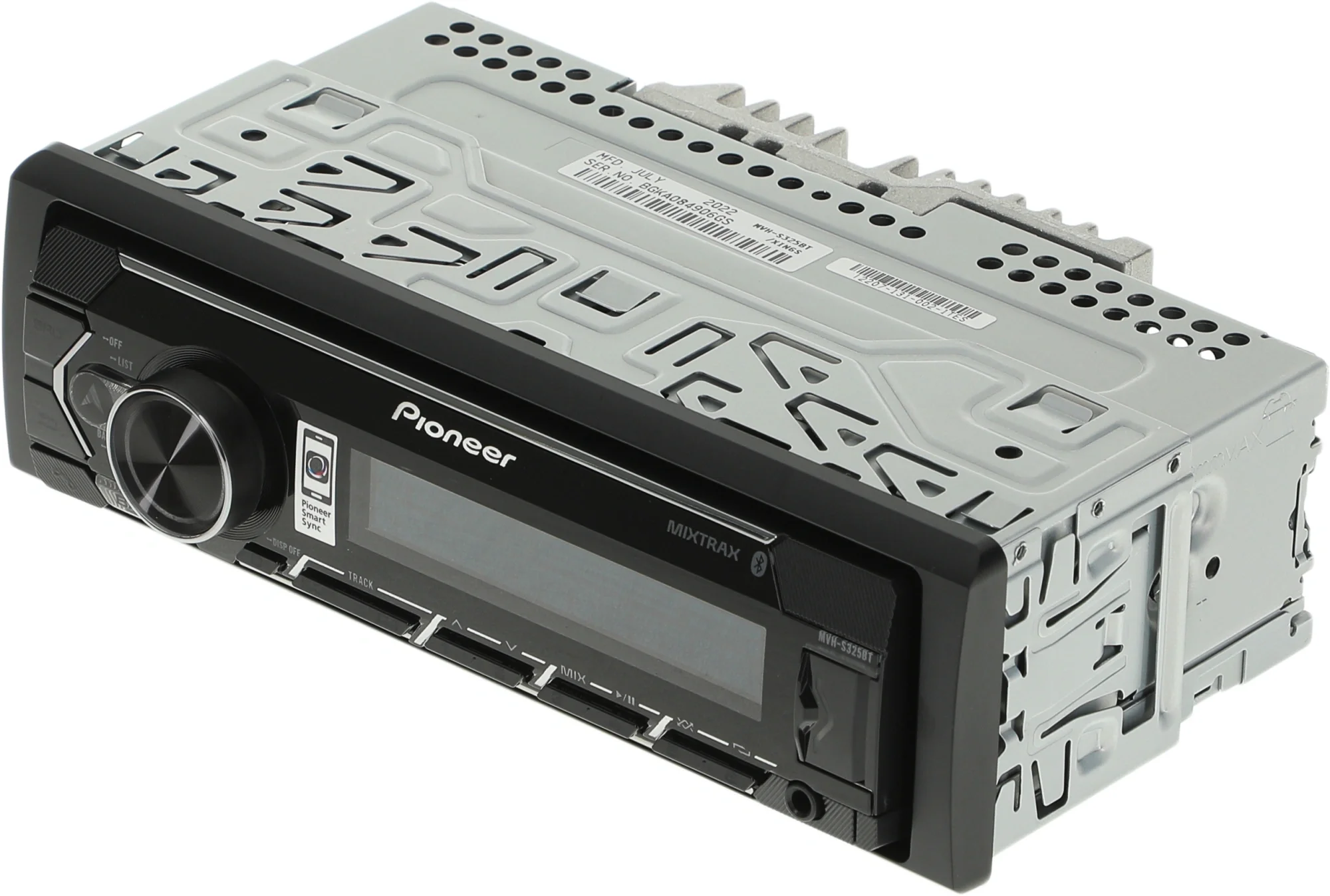 Автомагнитола Pioneer MVH-S325BT, 1 DIN, Bluetooth, USB Type-A, AUX, пульт ДУ, съёмная панель