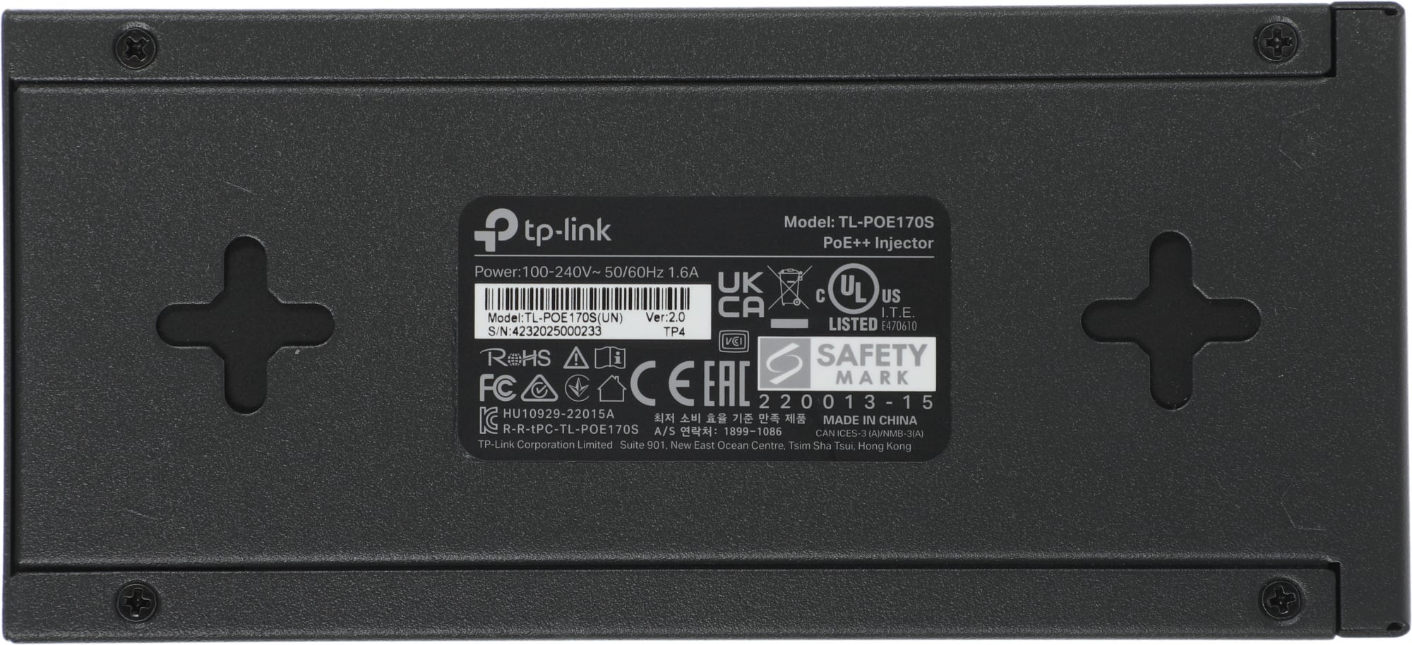 Инжектор PoE TP-Link POE170S 10/100/1000BASE-T 100-240В(АС)
