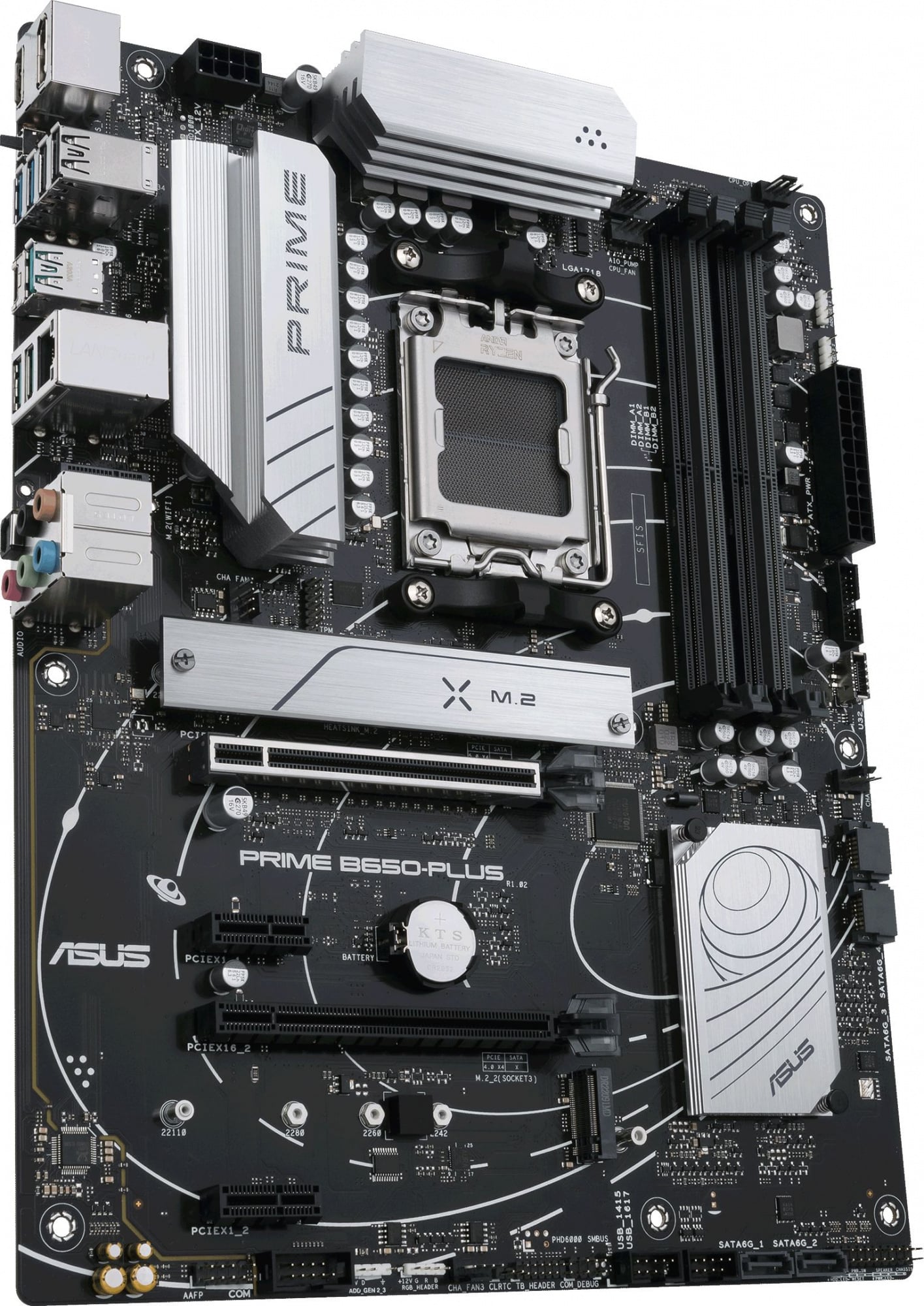 Материнская плата ASUS PRIME B650-PLUS, Socket AM5, AMD B650, 4xDDR5, 4xSATA, 2xM.2, 1xPCIe 5.0 x4, 1xPCIe 4.0 x16, 1xPCIe 4.0 x4, 1xDP, 1xHDMI, 1x 2.5Gb LAN, 2xUSB-A 3.2 Gen 1, 3xUSB-A 3.2 Gen 2, 2xUSB-A 2.0, 1xUSB-C 3.2 Gen 2, 5x3.5 мм, 7.1, ATX