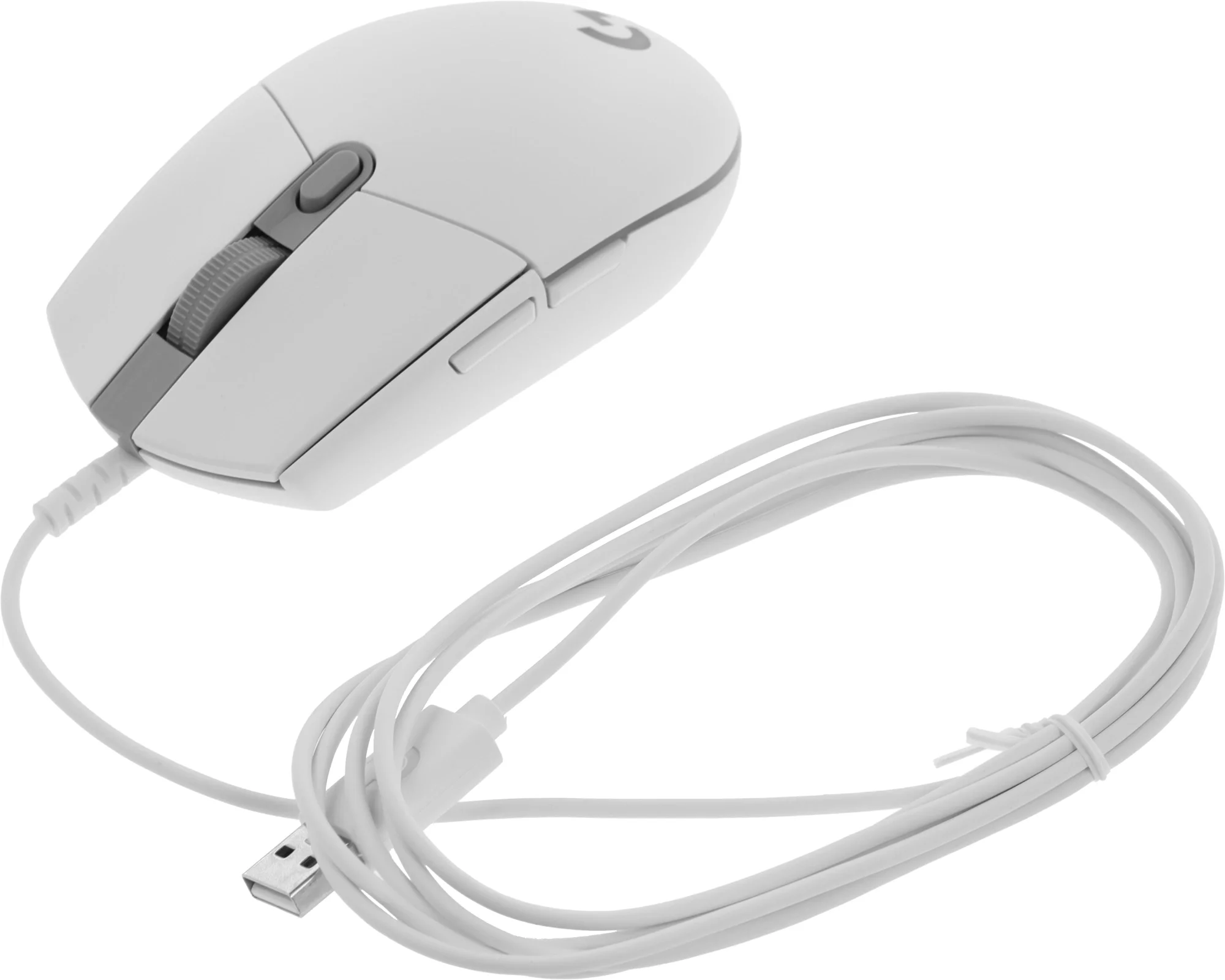 Мышь игровая Logitech G102 LIGHTSYNC White белая, оптическая, 200-8000dpi, 2.1м USB2.0, 6 программируемых кнопок, RGB подсветка, под обе руки (910-005809)