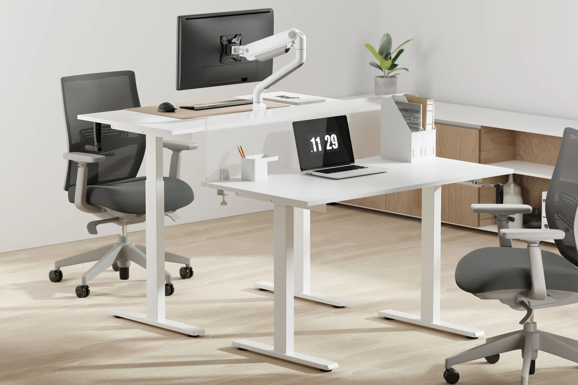 Подстолье Cactus CS-MDF механический каркас белый 133x72x60см (CS-MDF-WT)