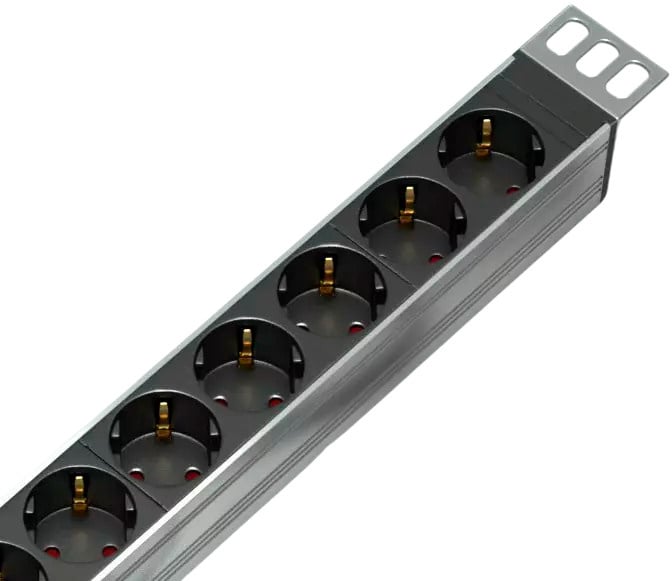 Блок PDU Rem R-16-7S-V-440-Z, 7×Schuko, 16А, IEC C20, 1U