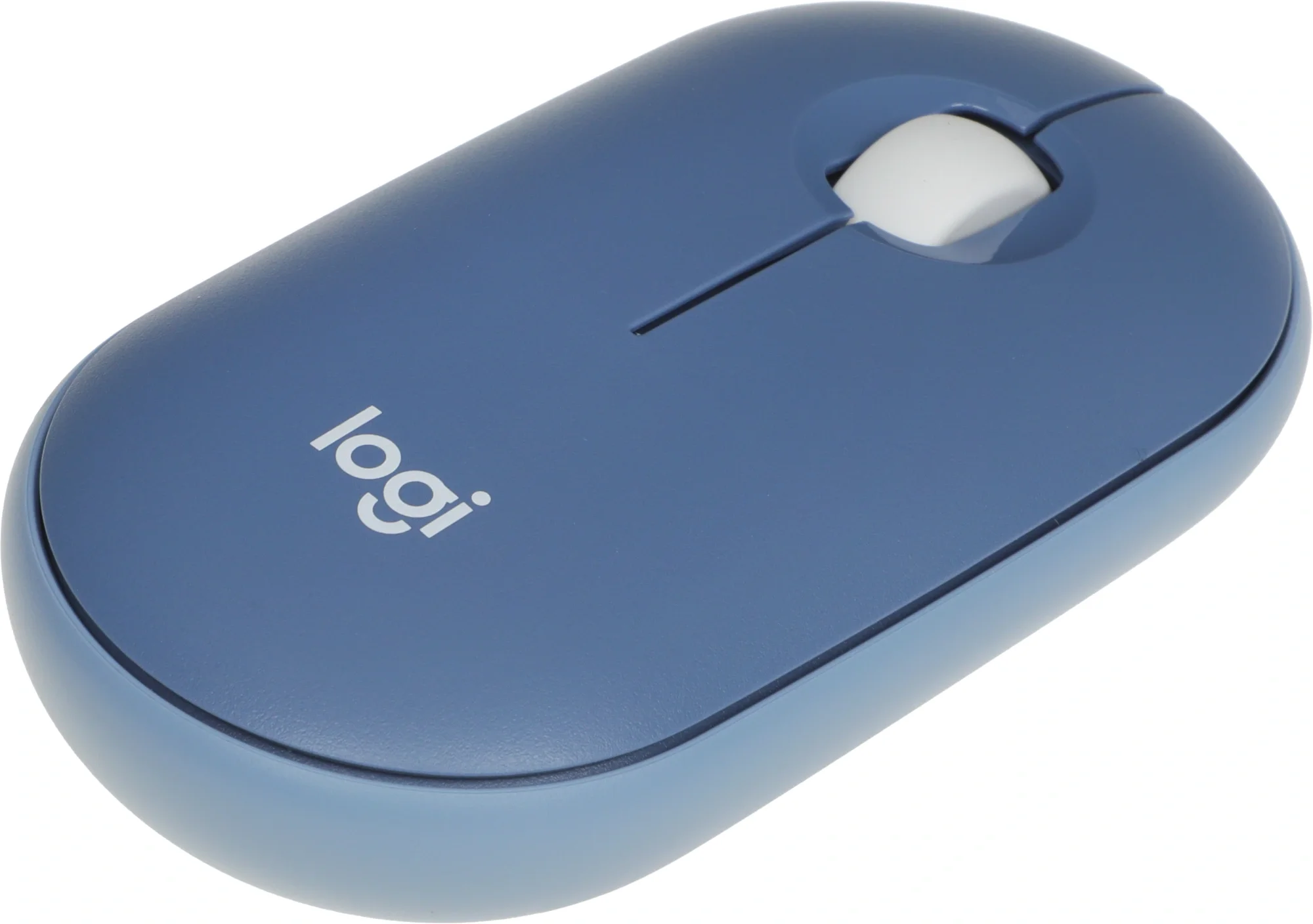 910-006655 Мышь беспроводная Logitech PEBBLE M350 Blue голубая, оптическая, 1000dpi, 2.4GHz, USB-ресивер, бесшумная, под обе руки