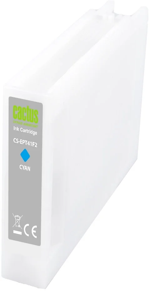 -/ Картридж струйный Cactus CS-EPT41F2 T41F2 голуб.пигм. (350мл) для Epson SureColor SC-T5400M/SC-T3405/SC-T5405 с чипом