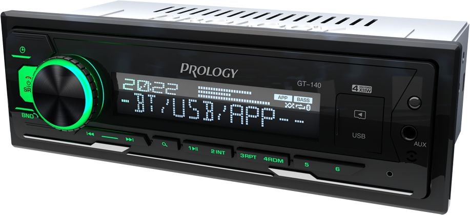 Автомагнитола Prology GT-140, 1 DIN, Bluetooth, USB Type-A, AUX, пульт ДУ