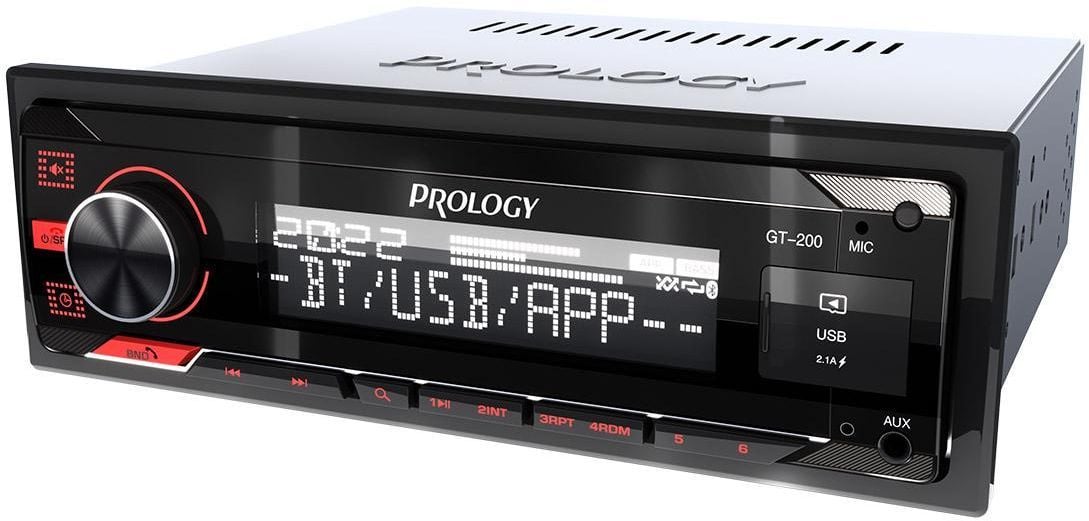 Автомагнитола Prology GT-200, 1 DIN, Bluetooth, USB Type-A, AUX, пульт ДУ