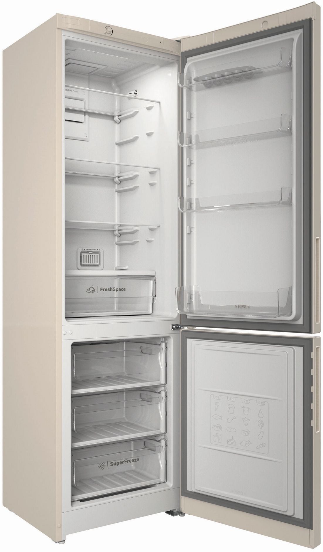 Холодильник с морозильником Indesit ITR 4200 E, бежевый