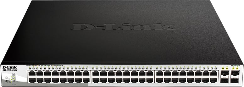 Коммутатор D-Link DGS-1210-52MPP/E2A, L2, 48×1GbE PoE, 4×SFP, 370Вт, 1U