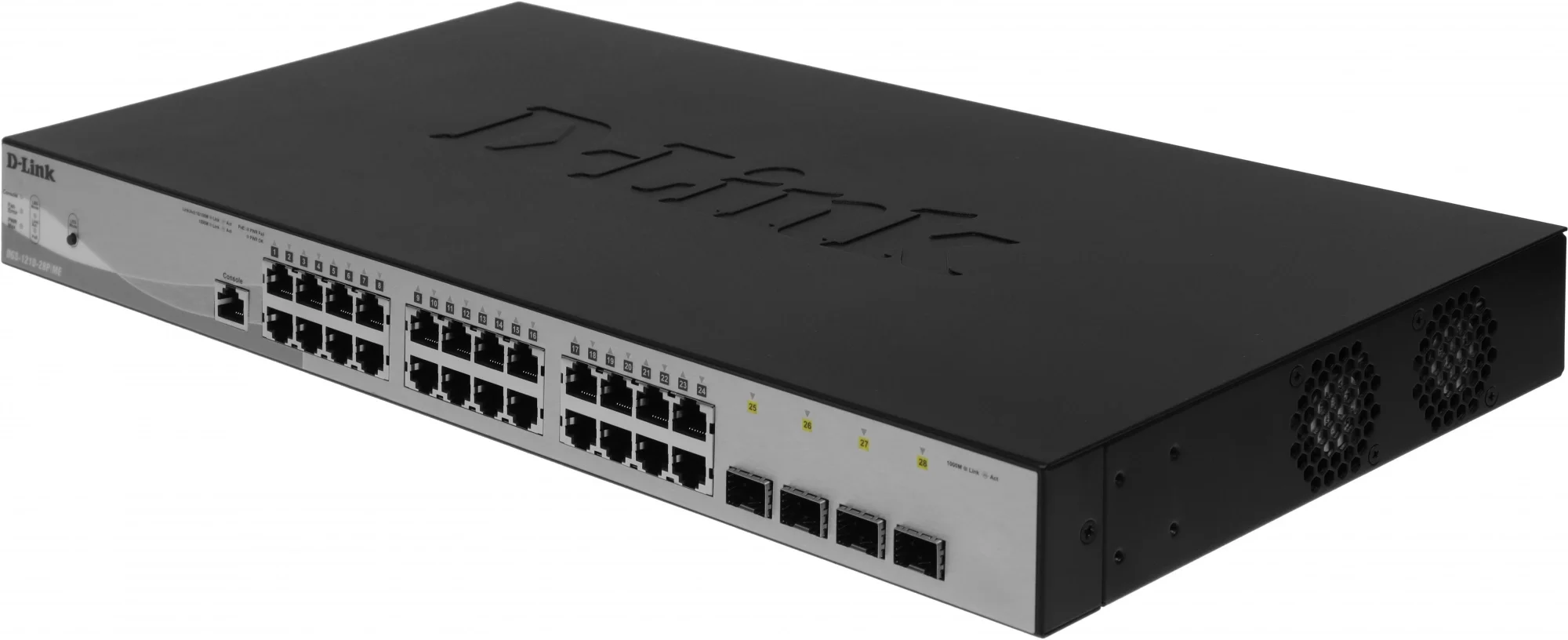 Коммутатор D-Link Управляемый L2 PoE-коммутатор,  24x1000Base-T PoE, 4x1000Base-X SFP, PoE-бюджет 193 Вт, защита от статического электричества до 6 кВ, CLI, консольный порт RJ-45, поддержка Dying Gasp