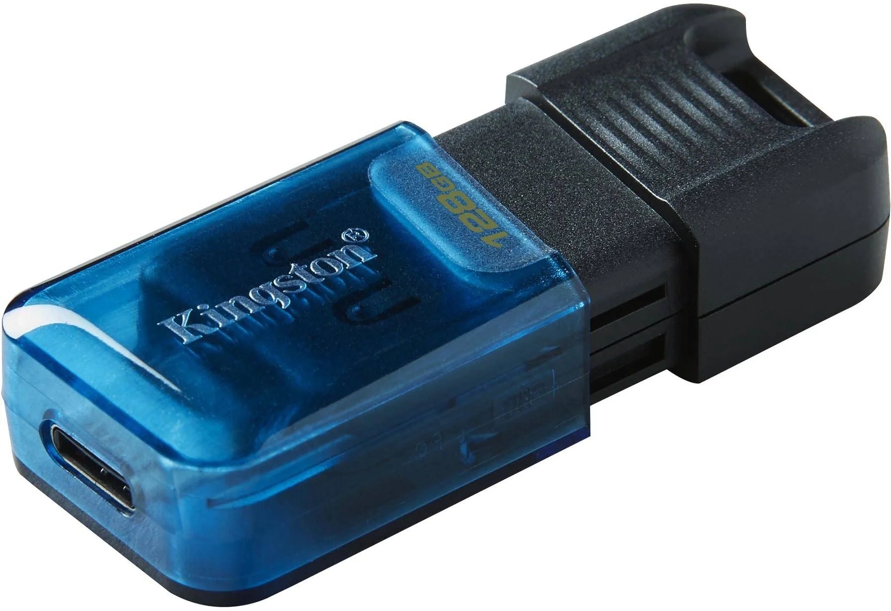 Флеш накопитель 128Gb USB 3.2 Type-C Kingston DataTraveler 80 M, черный/синий (DT80M/128GB)