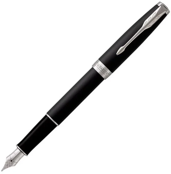 Ручка перьев. Parker Sonnet Core F529 (1931521) Matte Black CT F  сталь нержавеющая подар.кор.