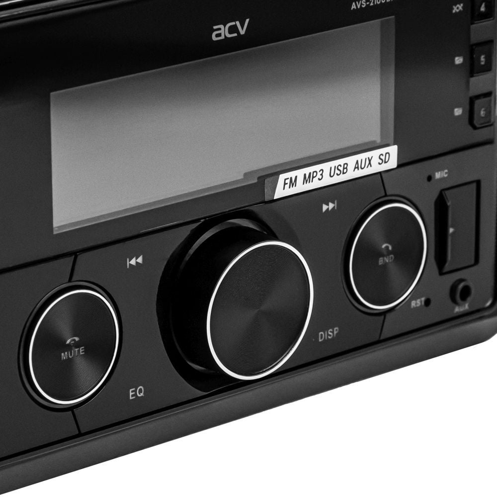Автомагнитола ACV AVS-2100BM, 2 DIN, Bluetooth, USB Type-A, AUX, пульт ДУ
