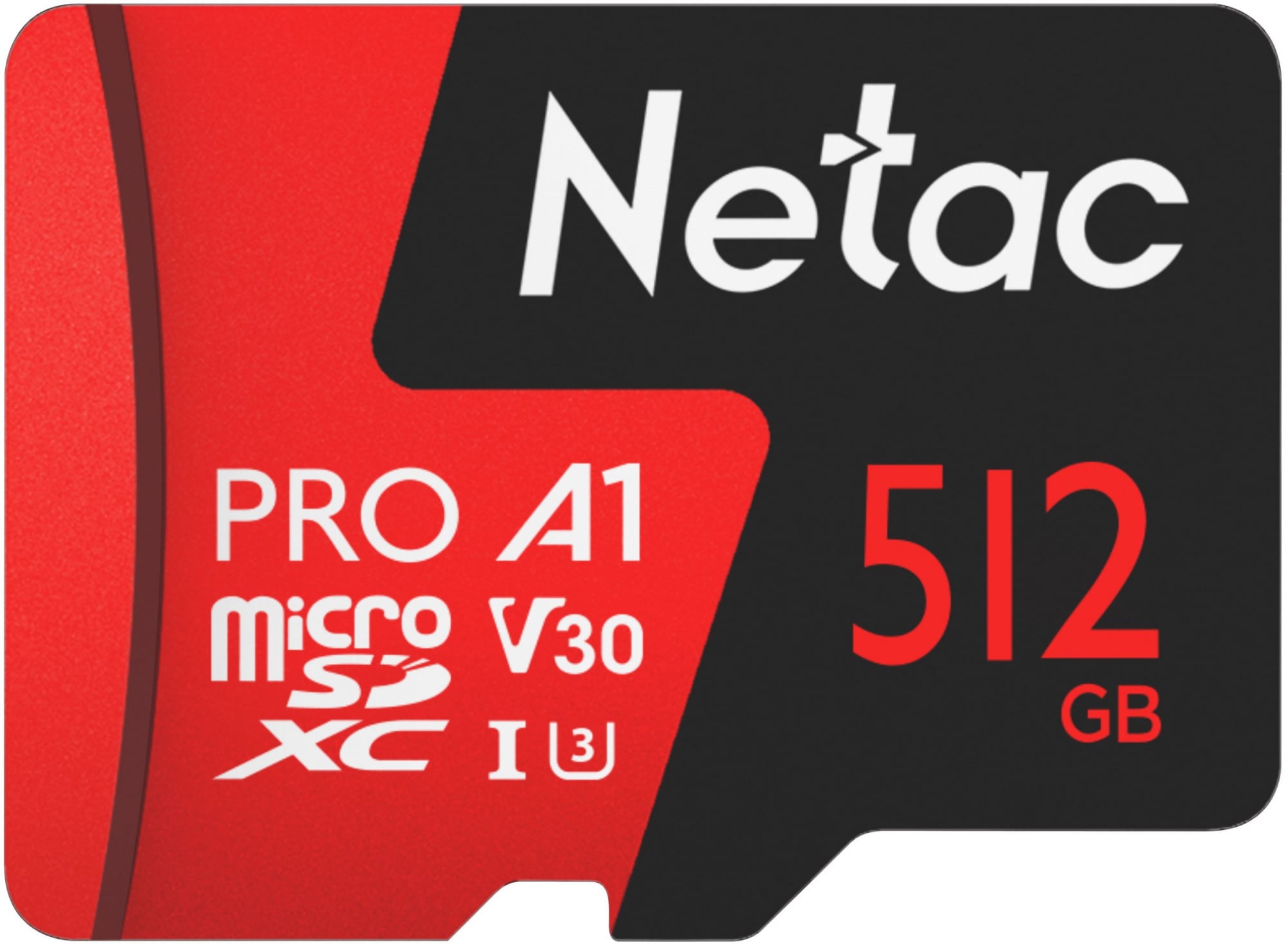 Карта памяти Netac - P500 Extreme Pro, microSDXC, read speed 100Mb/s, UHS-I Class 3, Class 10, 512GB, NT02P500PRO-512G-S