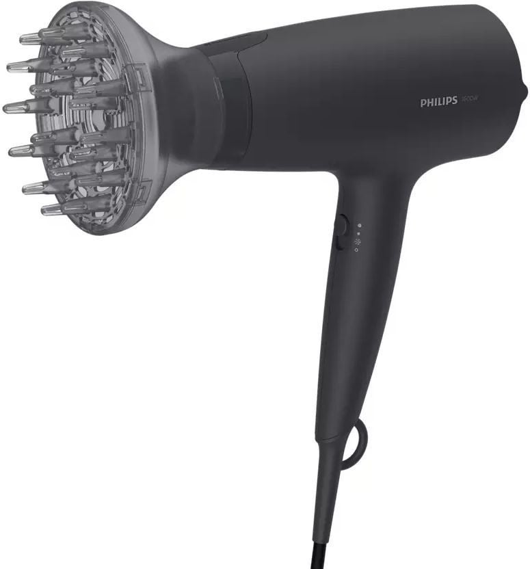 Philips BHD302/30 Фен Philips/ Фен Philips, мощность 1600 Вт, 3 скорости, холодный вохдух,  2  насадки,  диффузор, черный